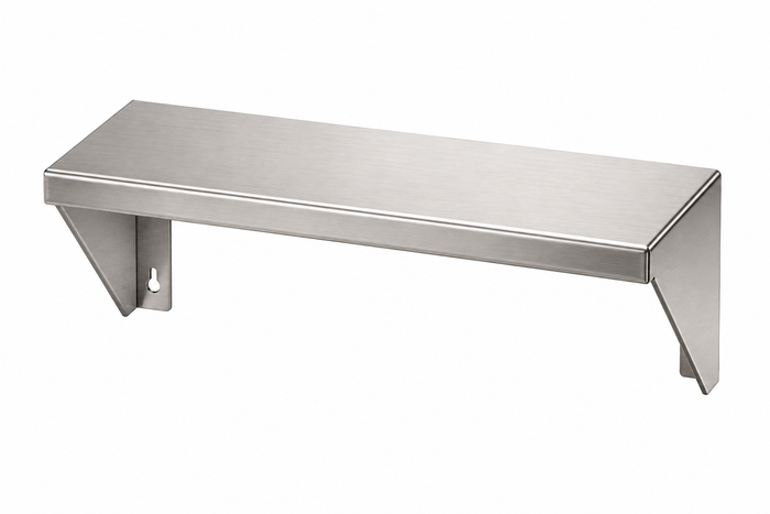 13" x 7" Stainless Steel Wall Shelf (12" Stud Spacing)