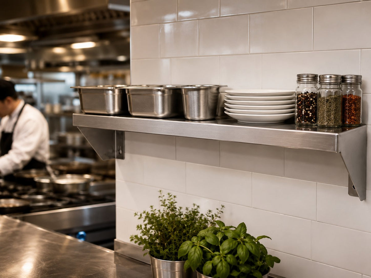 24" x 7" Stainless Steel Wall Shelf