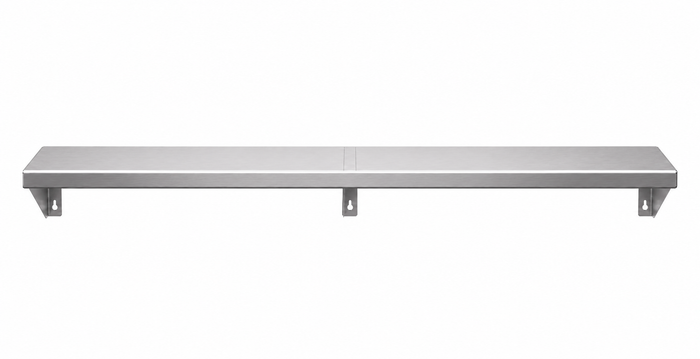 49" x 10" Stainless Steel Wall Shelf (12" or 16" Stud Spacing)