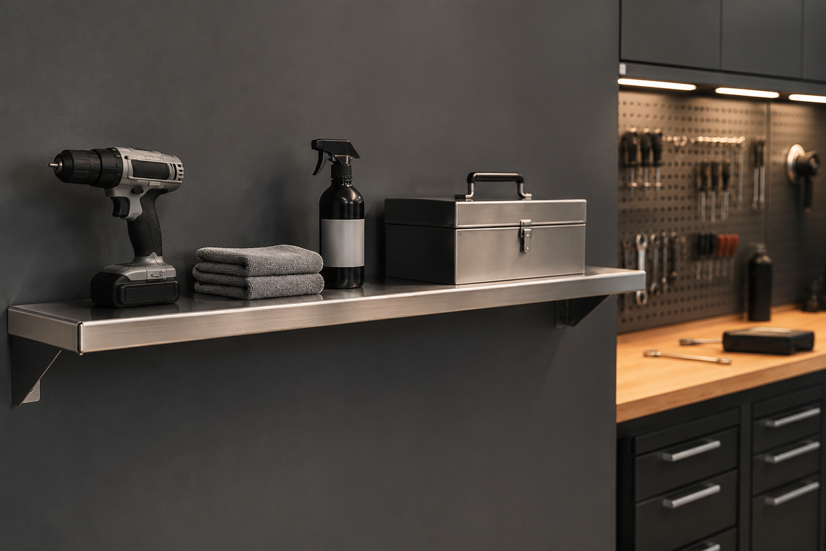 49" x 10" Stainless Steel Wall Shelf (12" or 16" Stud Spacing)