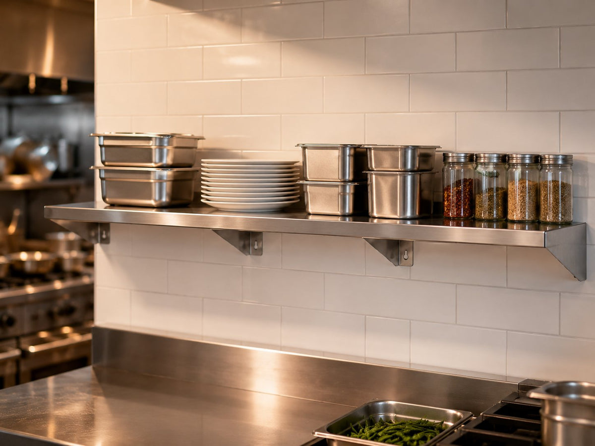 60" x 10" Stainless Steel Wall Shelf
