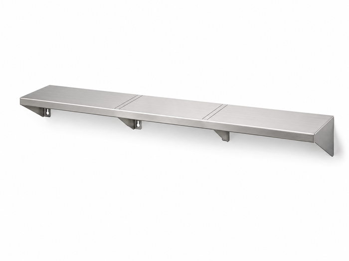 61" x 10" Stainless Steel Wall Shelf (12" Stud Spacing)