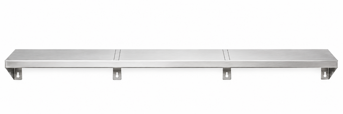 61" x 10" Stainless Steel Wall Shelf (12" Stud Spacing)