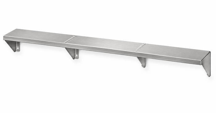 65" x 7" Stainless Steel Wall Shelf (16" Stud Spacing)