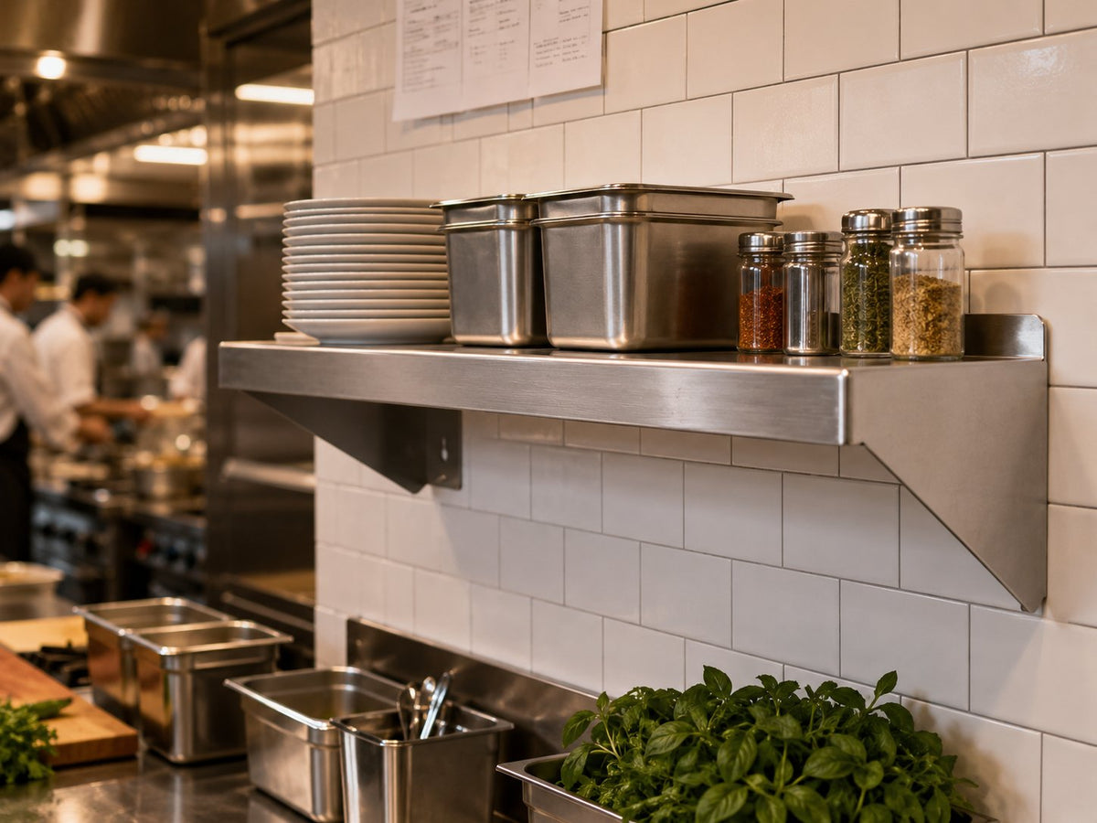 12" x 10" Stainless Steel Wall Shelf
