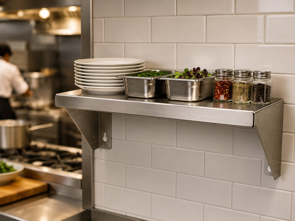 12" x 7" Stainless Steel Wall Shelf