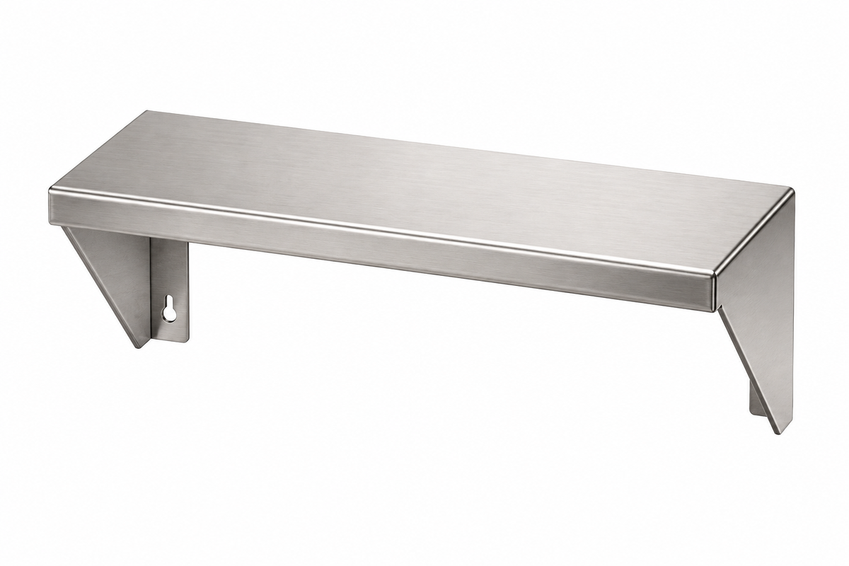 13" x 7" Stainless Steel Wall Shelf (12" Stud Spacing)