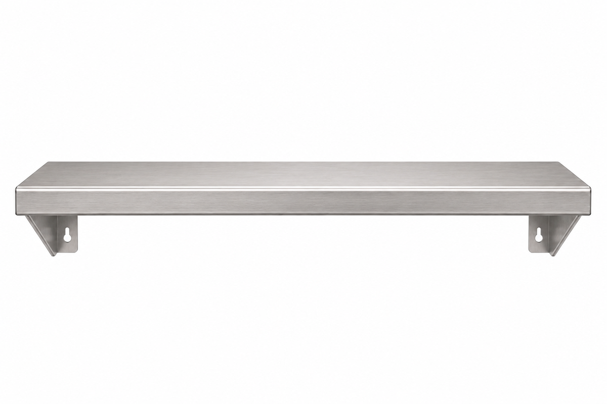 25" x 10" Stainless Steel Wall Shelf (12" Stud Spacing)
