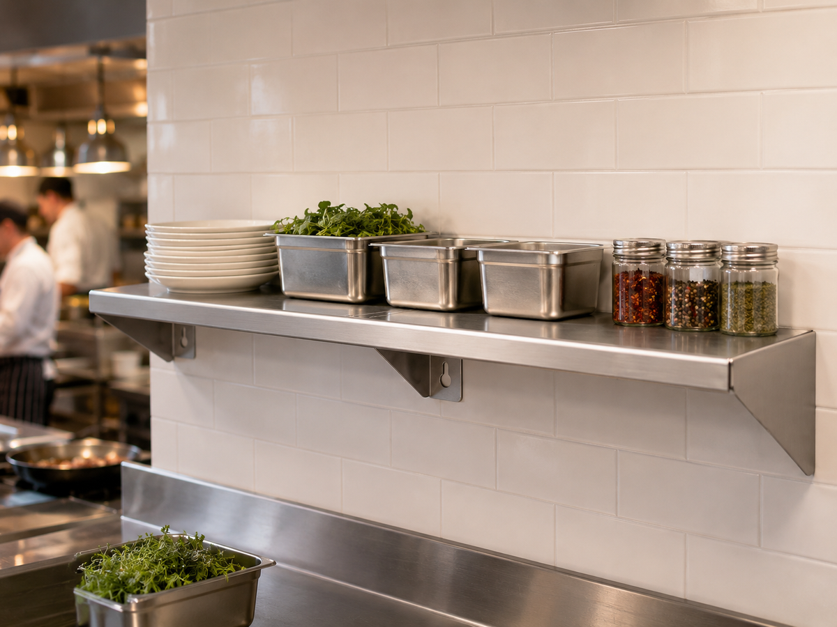 36" x 10" Stainless Steel Wall Shelf
