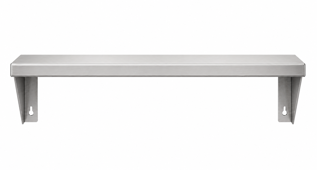13" x 7" Stainless Steel Wall Shelf (12" Stud Spacing)