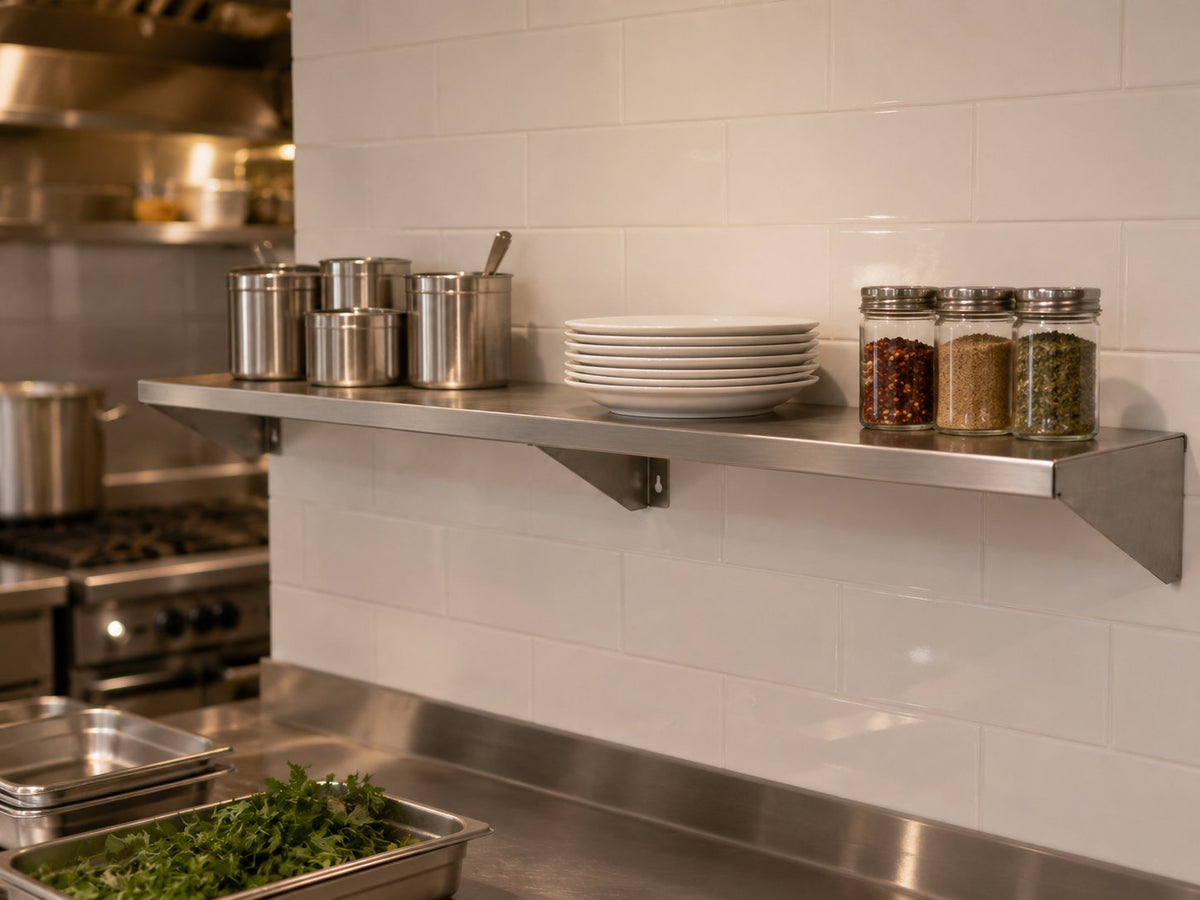 48" x 10" Stainless Steel Wall Shelf