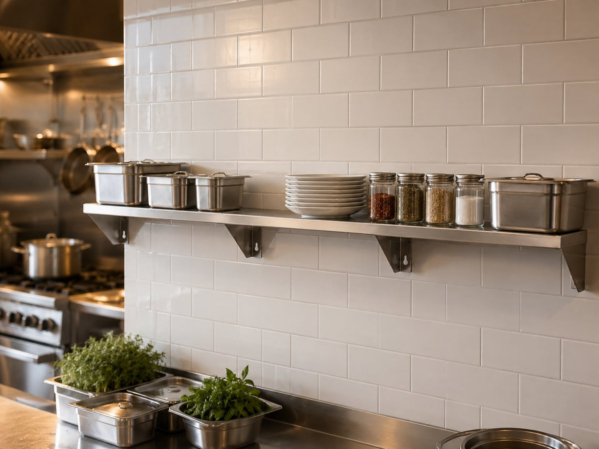 60" x 7" Stainless Steel Wall Shelf
