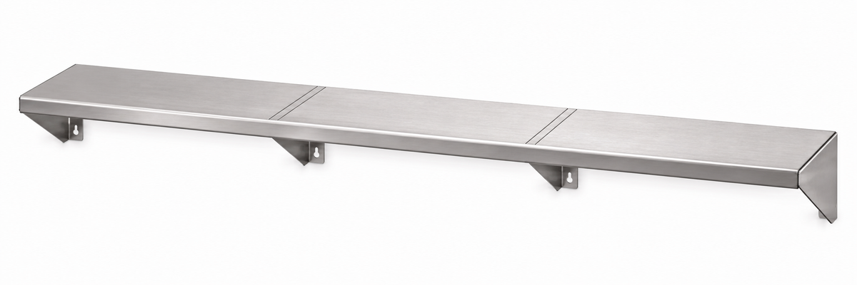 65" x 10" Stainless Steel Wall Shelf (16" Stud Spacing)
